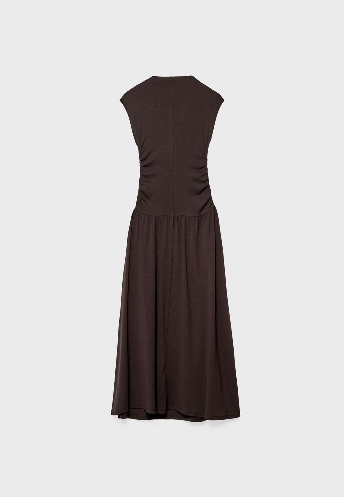 ruched funnel neck midi dress Nordstrom Ruched Funnel Neck Midi Dress in Blue