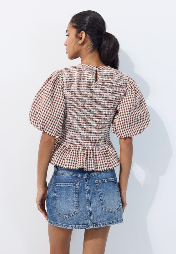 kısa kollu peplum bluz