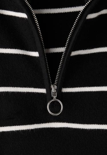 Zip-up knit sweater — Ecru 9