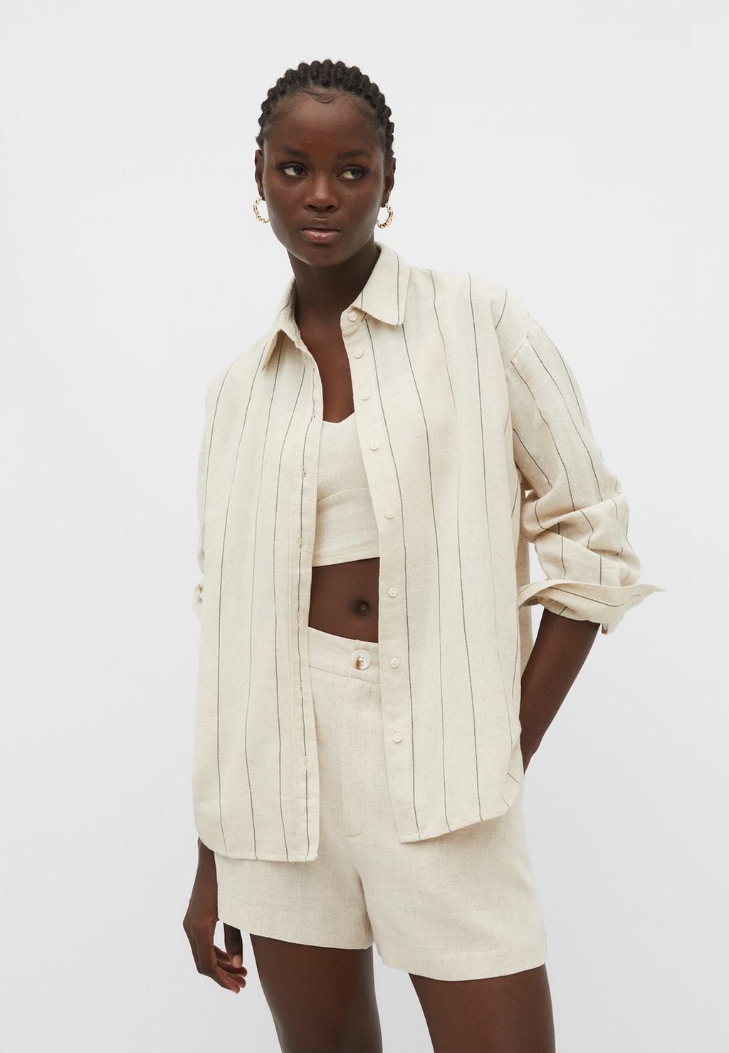 Camisa fluida con lino
