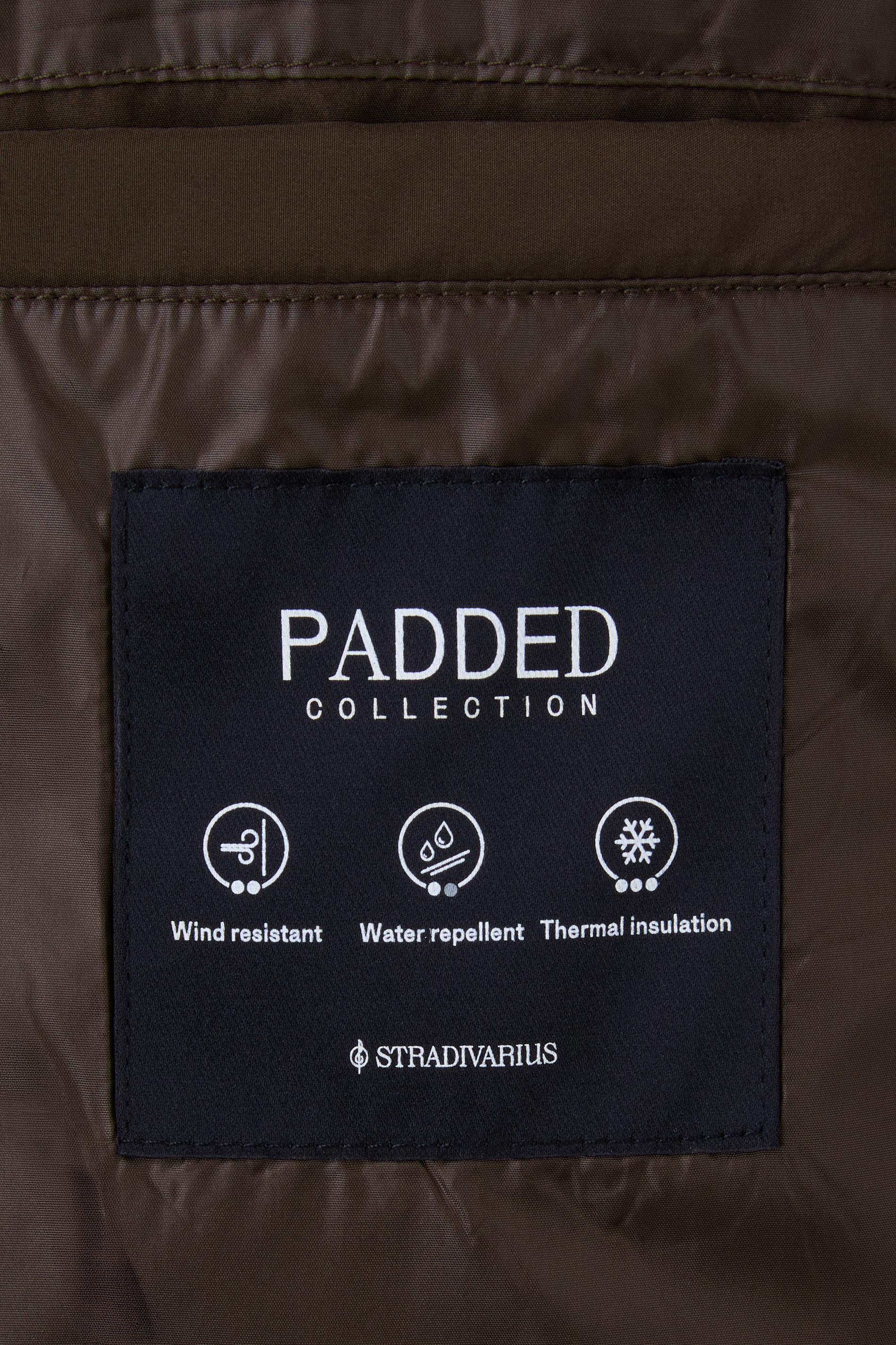 Basic hooded puffer jacket — Brown