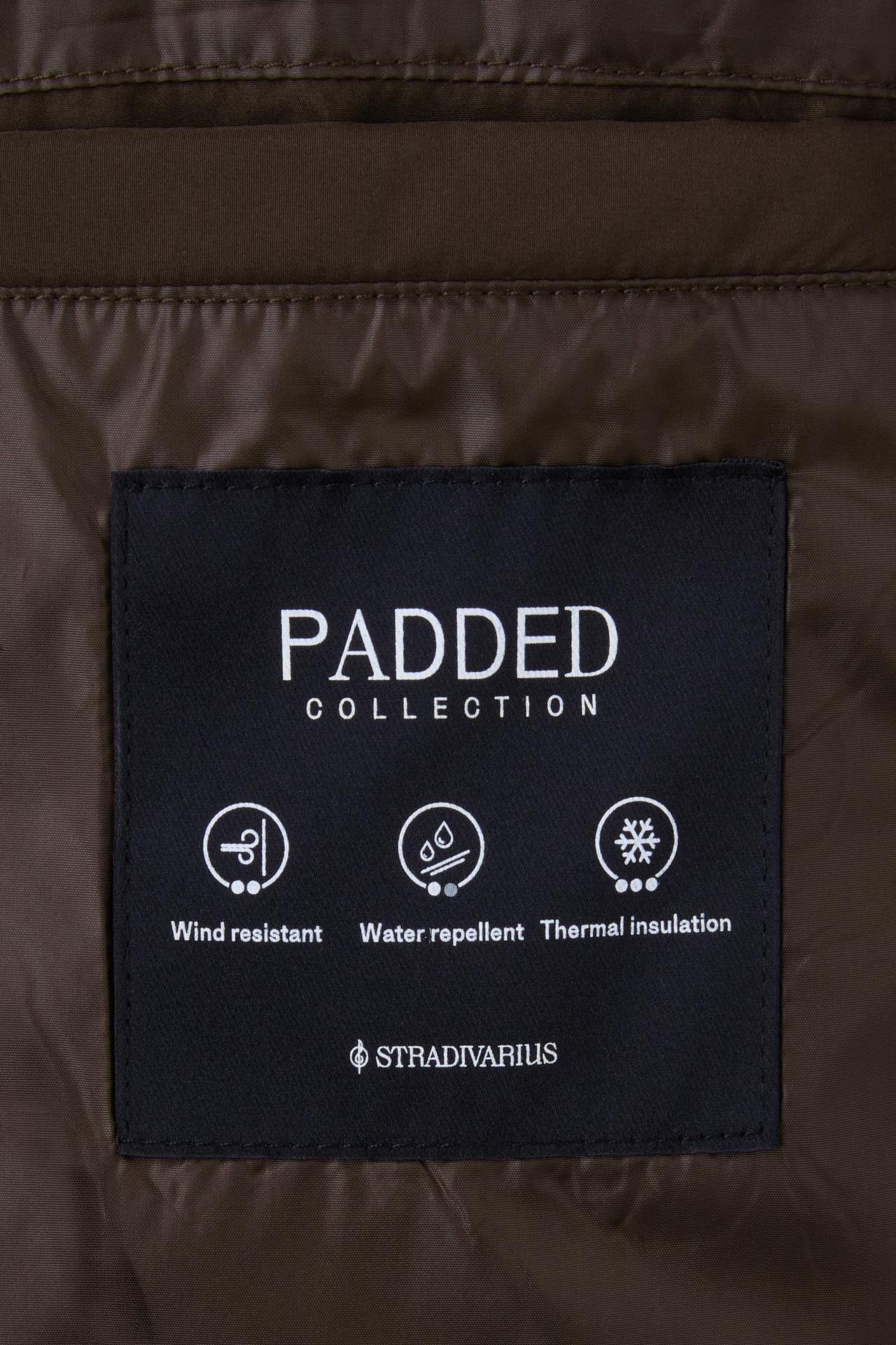 Basic hooded padded jacket — Brown