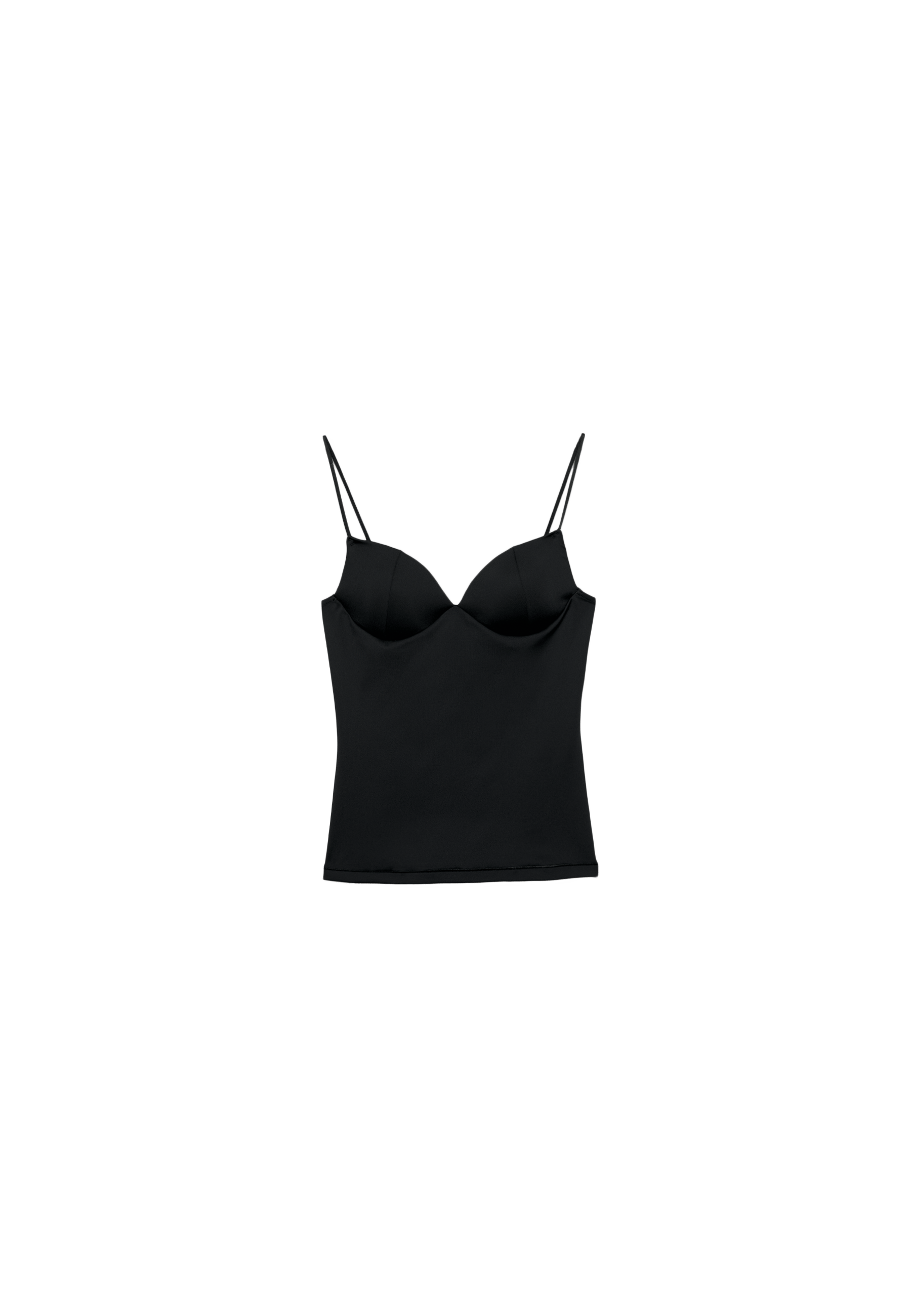 Corsetry-inspired top — Black