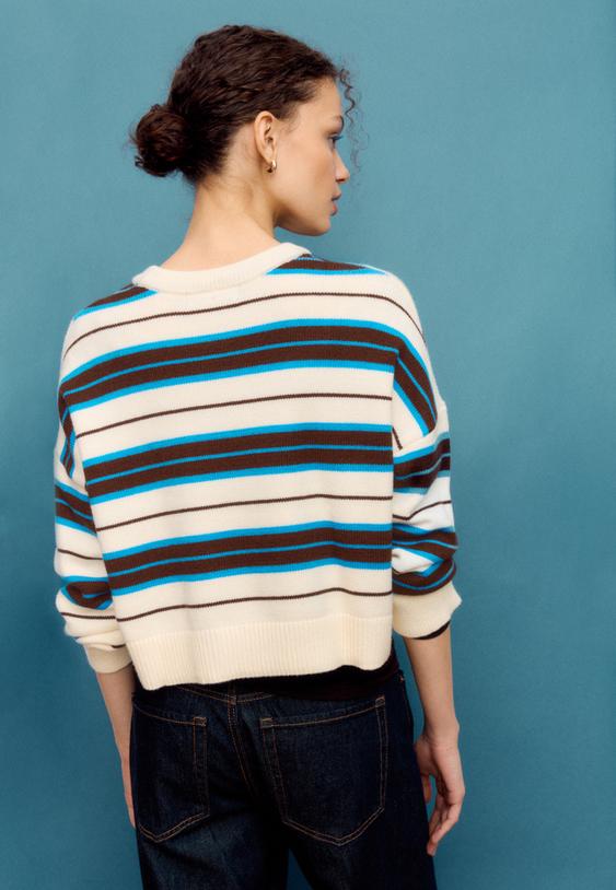 jersey punto crop rayas