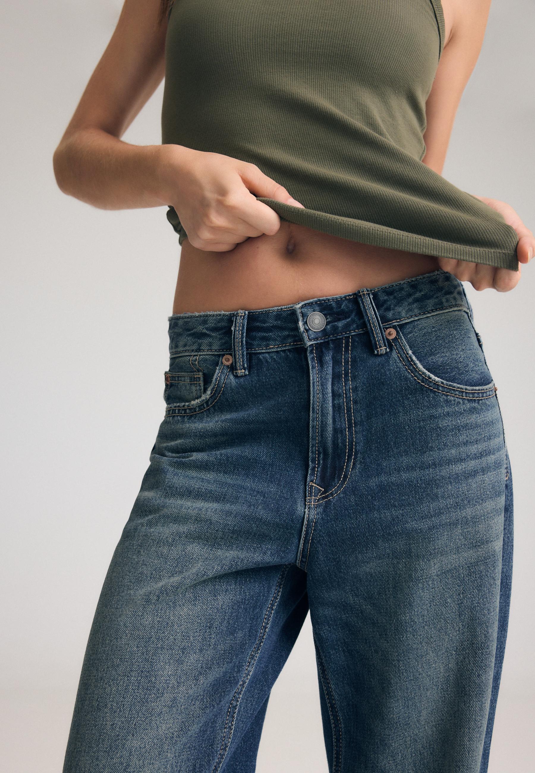 D92 Ripped straight wide-leg jeans — LIGHT GREY DENIM WASH