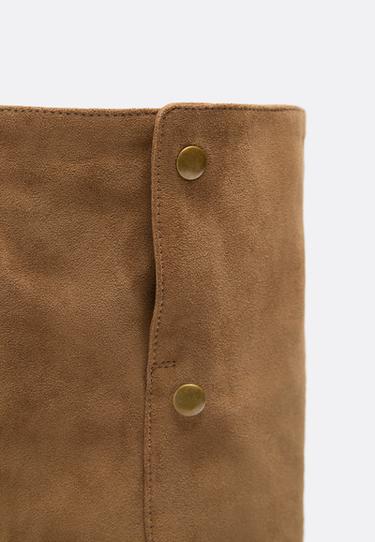 Peep toe heeled ankle boots — BEIGE 5