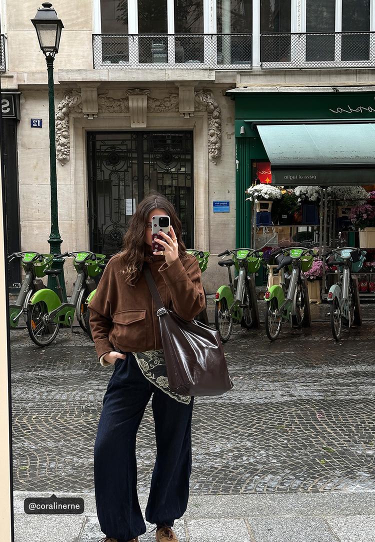 Blousonjacke in Wildlederoptik Braun XS