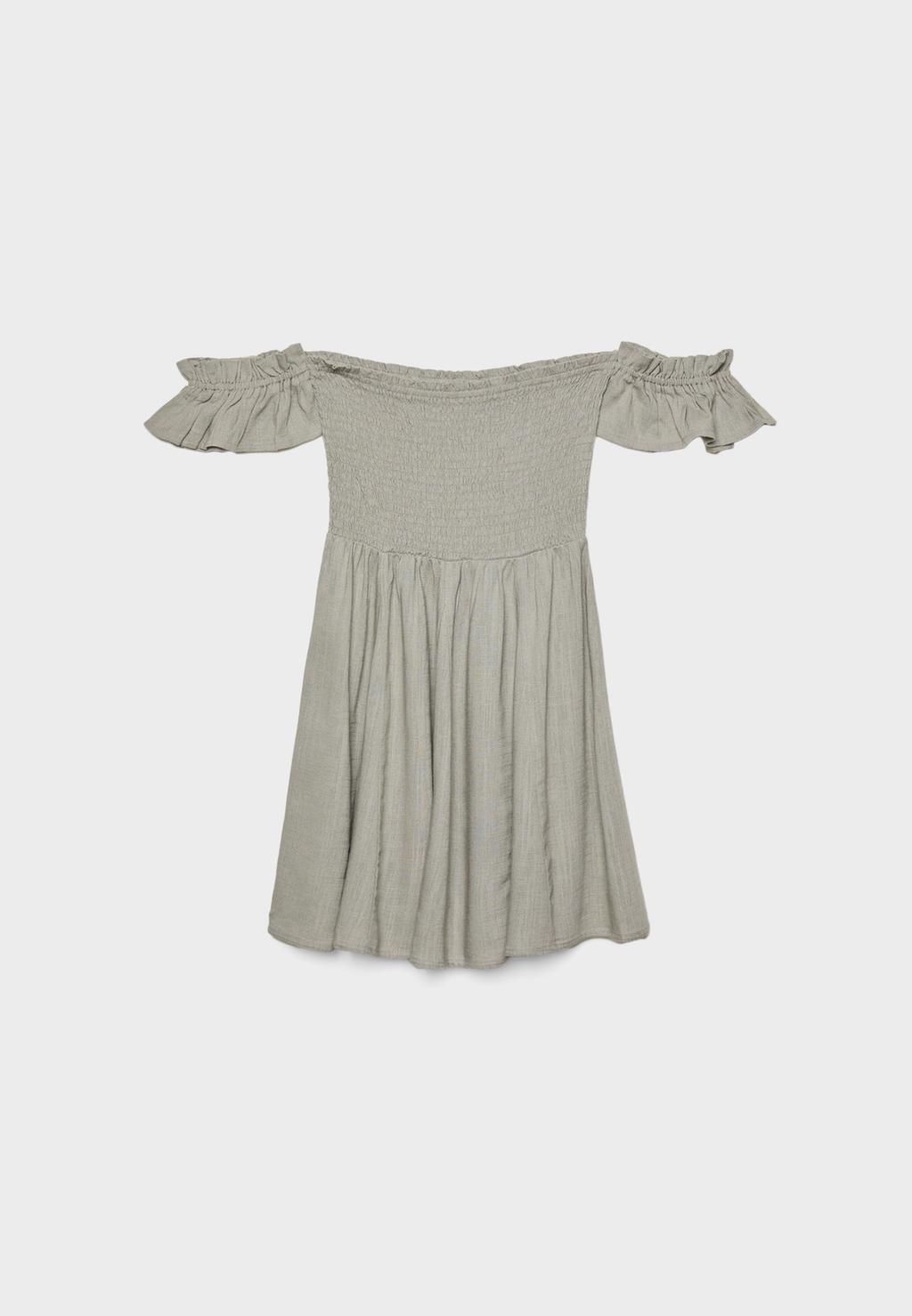 Robe courte fluide avec lin