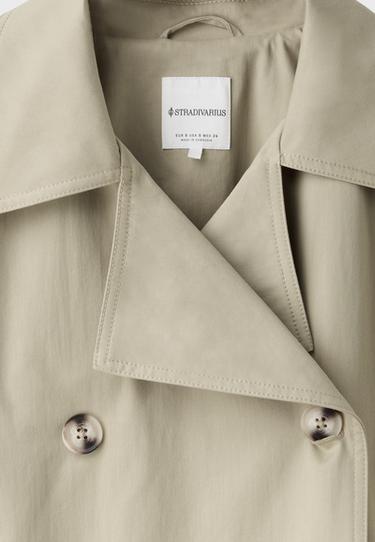Short trench coat with belt — Stone 9