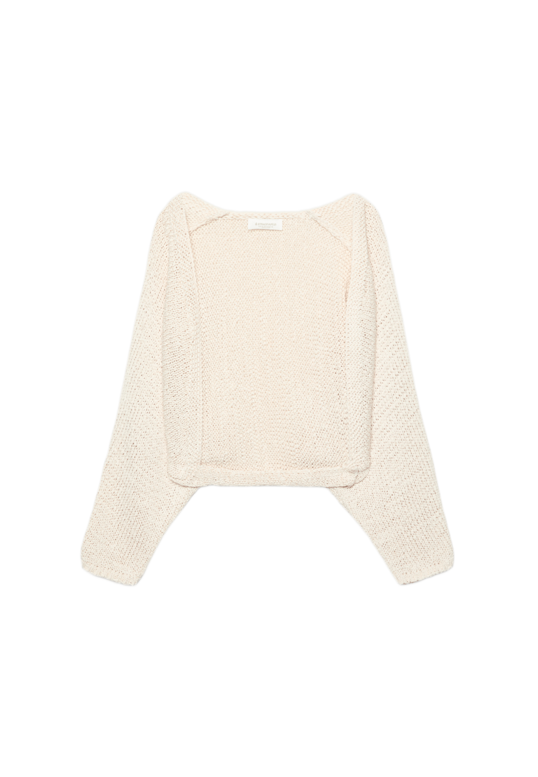 Batwing sleeve knit cardigan with tie — Vanilla