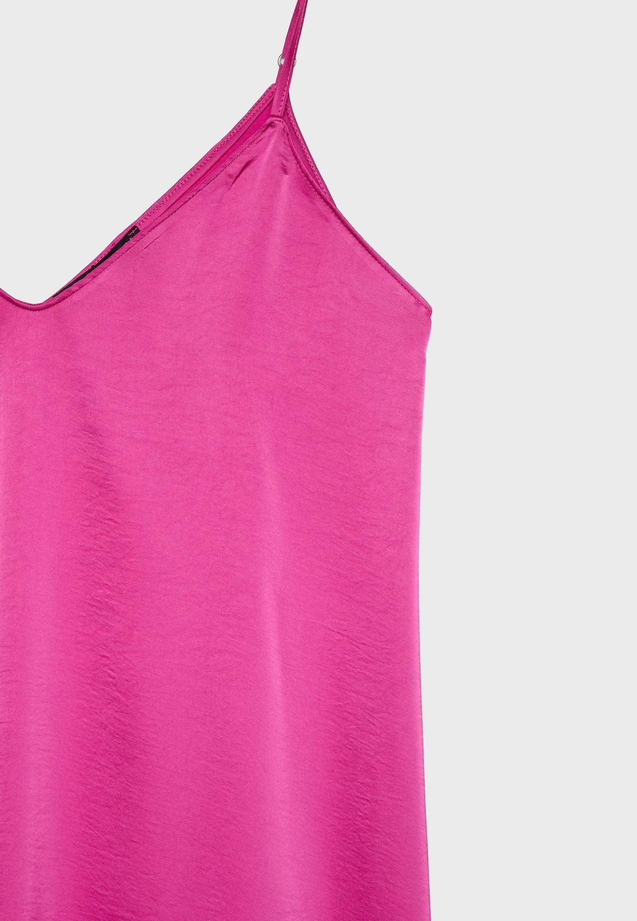 Long flowing satin dress — Fuchsia