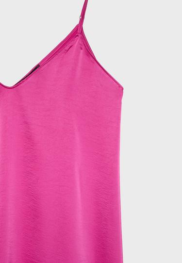 Long flowing satin dress — Fuchsia 8