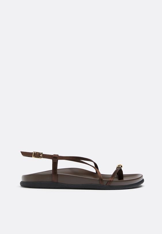 Stradivarius Flat Strap Sandal Brown 7