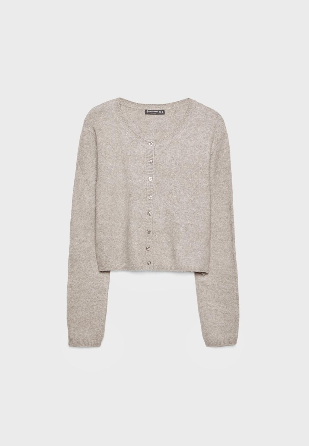 Soft-touch knit cardigan with buttons