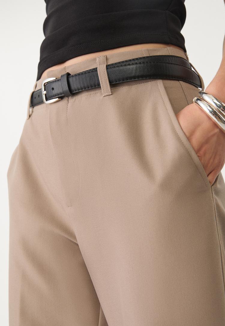 pantalon fluido recto vestir cinturon