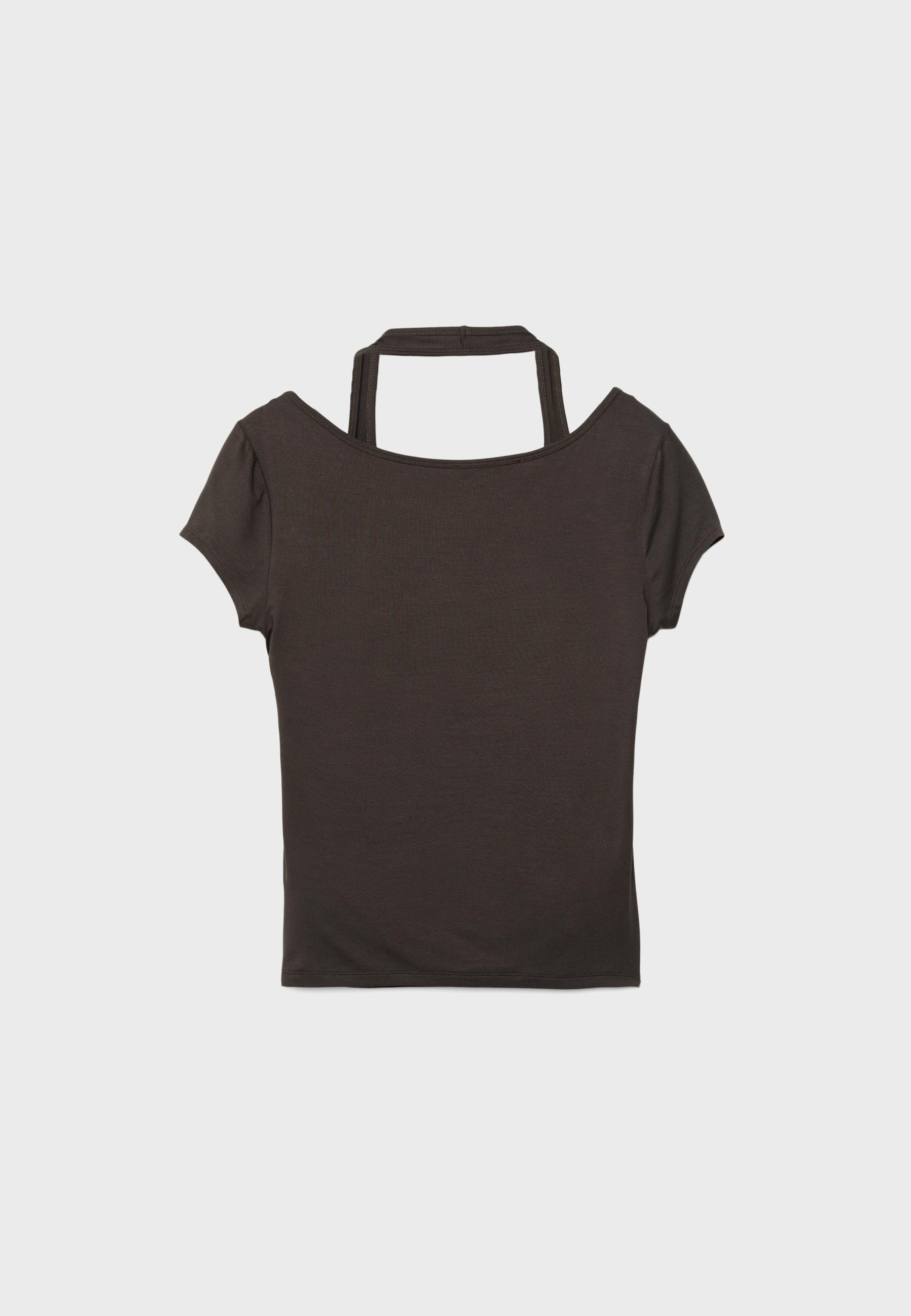 Double-layer short sleeve T-shirt — Brown