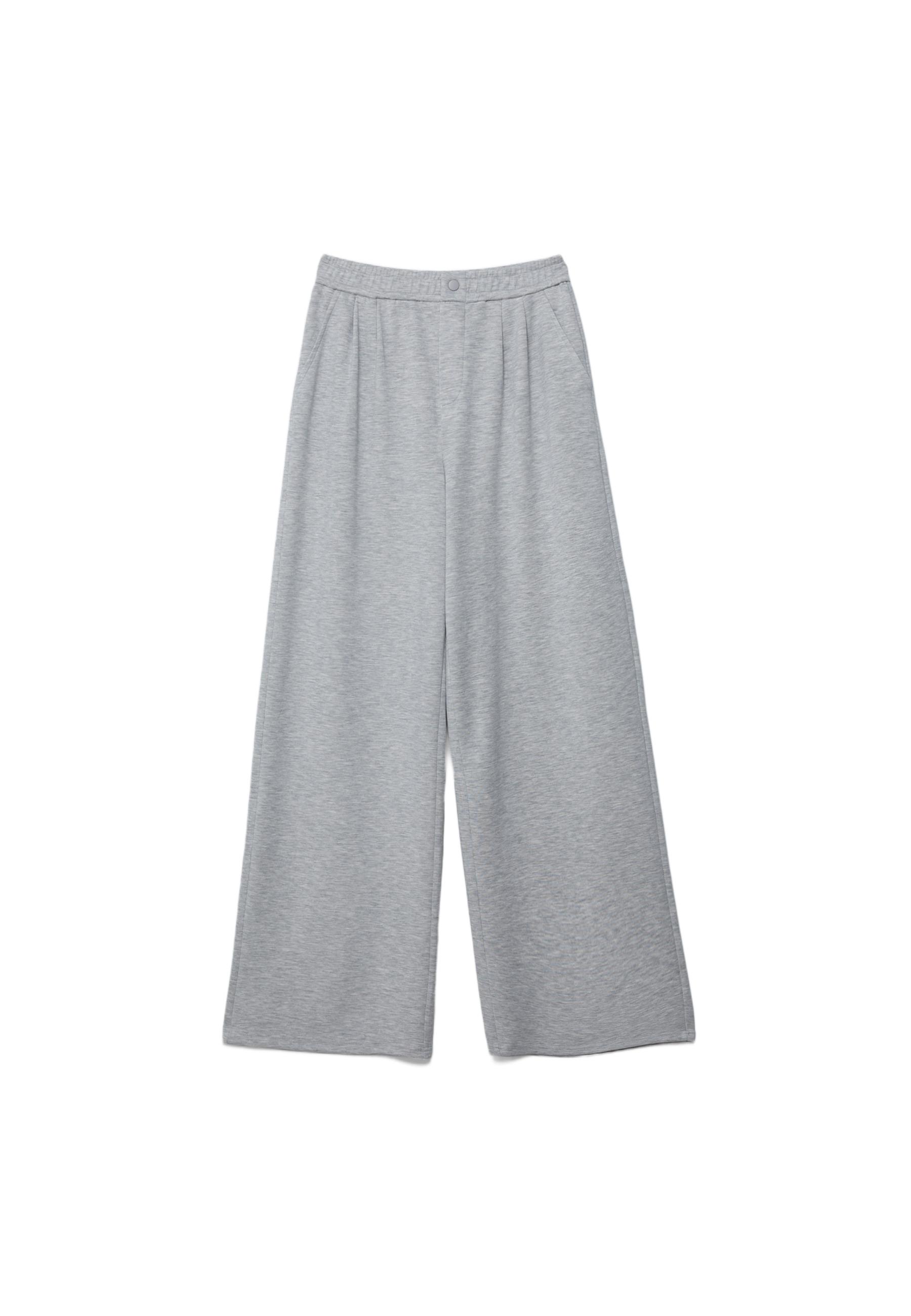 Soft-touch darted trousers — Grey melange