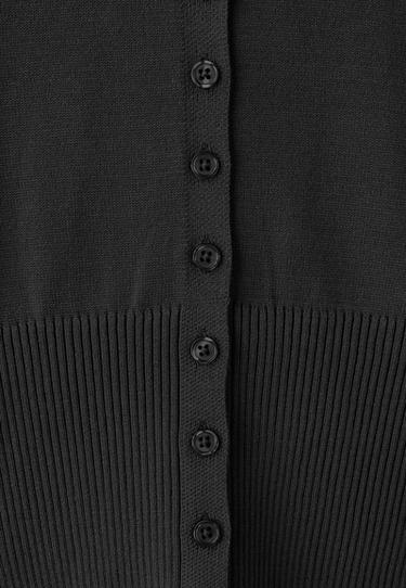 Fitted stand collar cardigan — Black 9