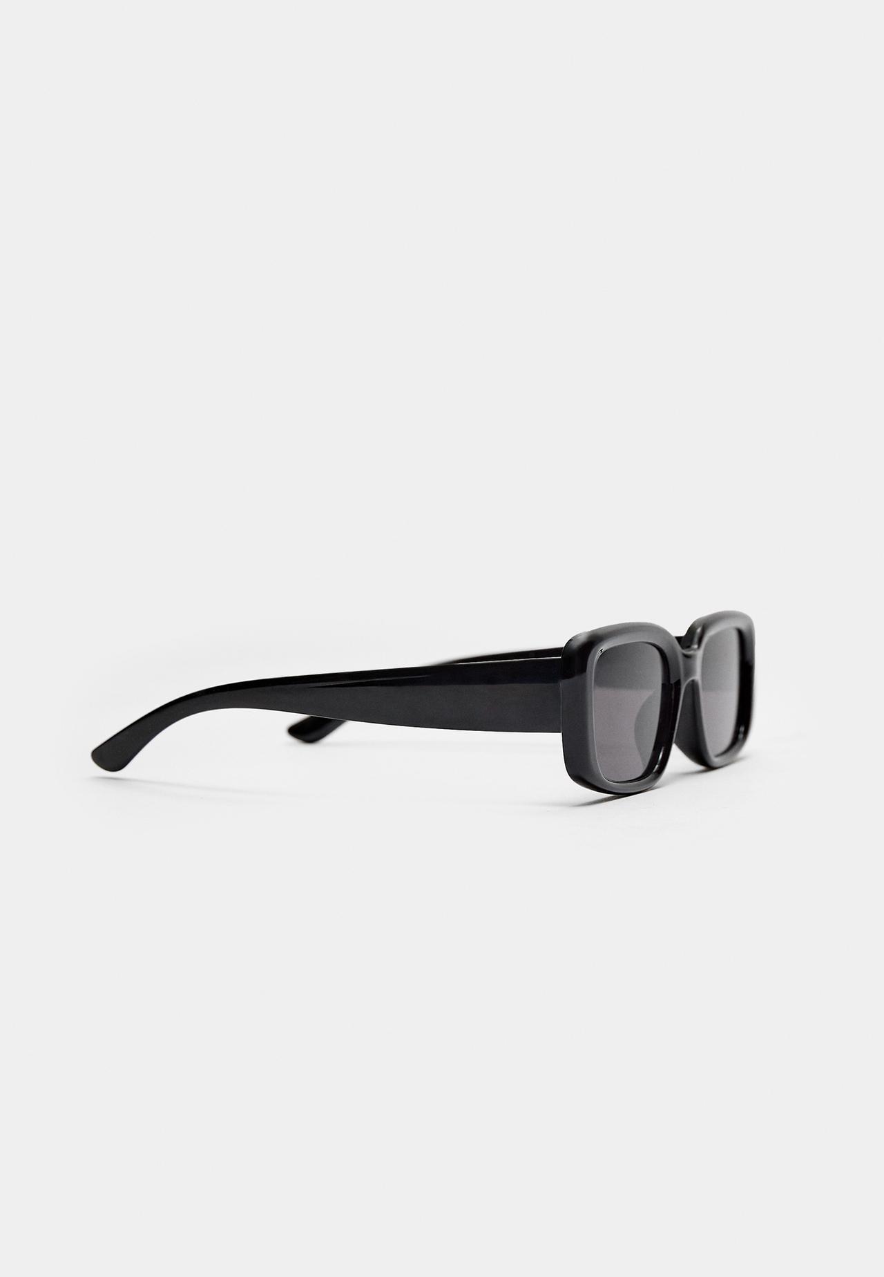 Tortoiseshell rectangular sunglasses — Black