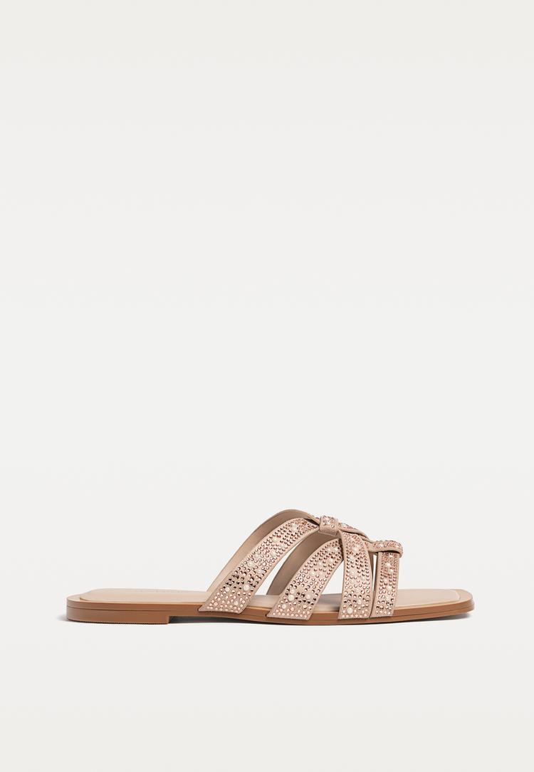 sandalias planas brillos