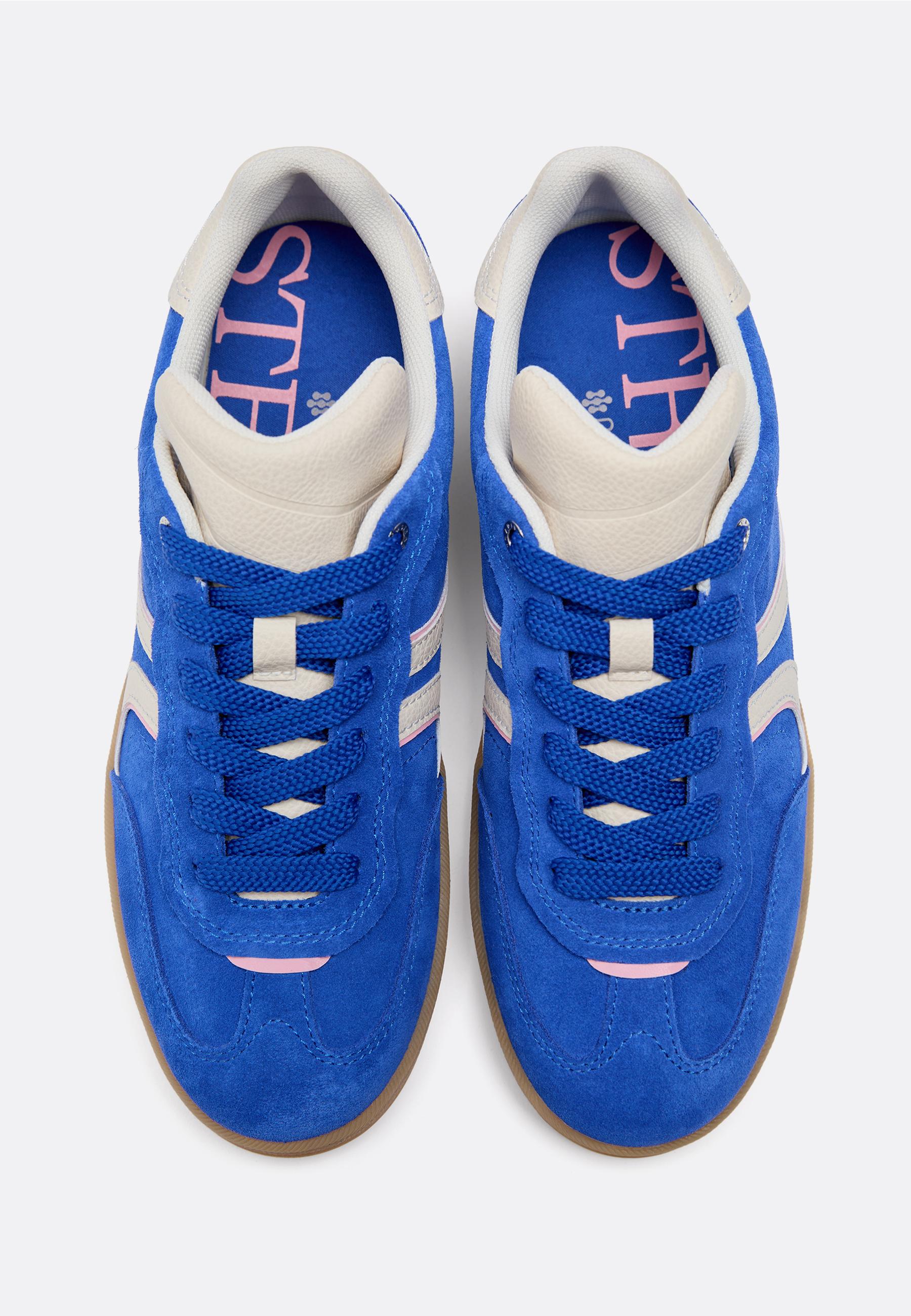 Casual leather trainers — BLUE