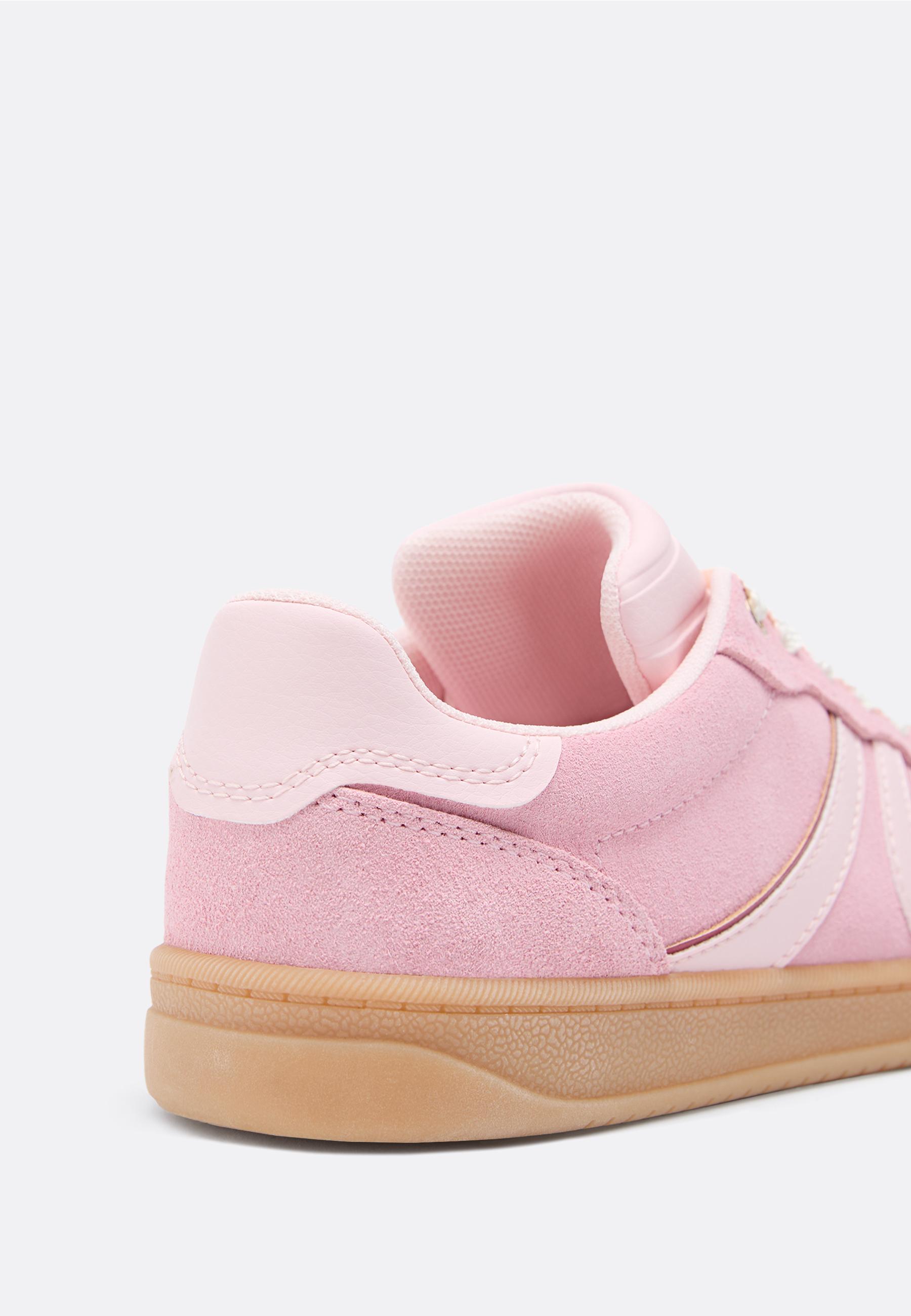 Casual leather trainers — PINK