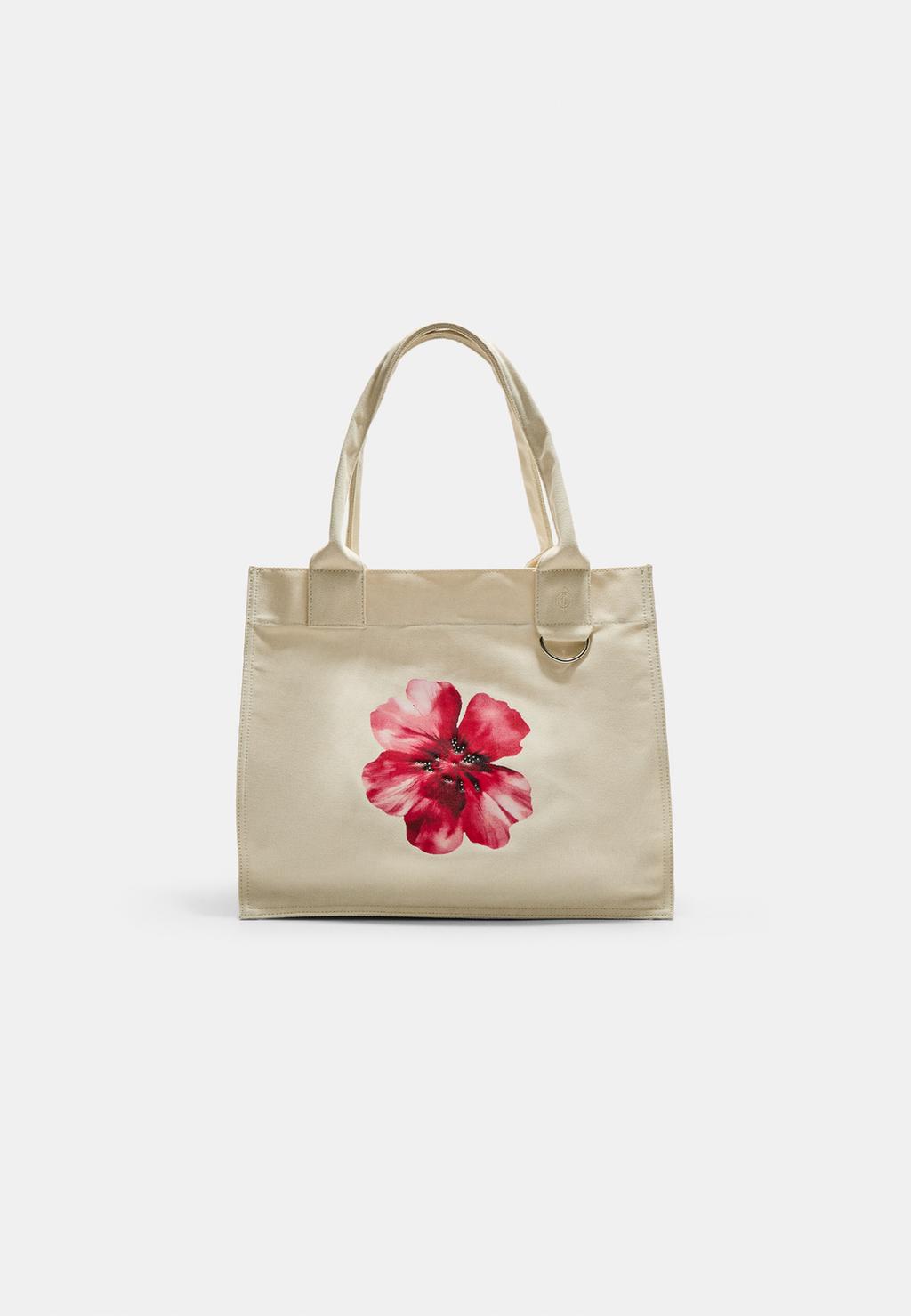 Borsa shopper in tela a fiori