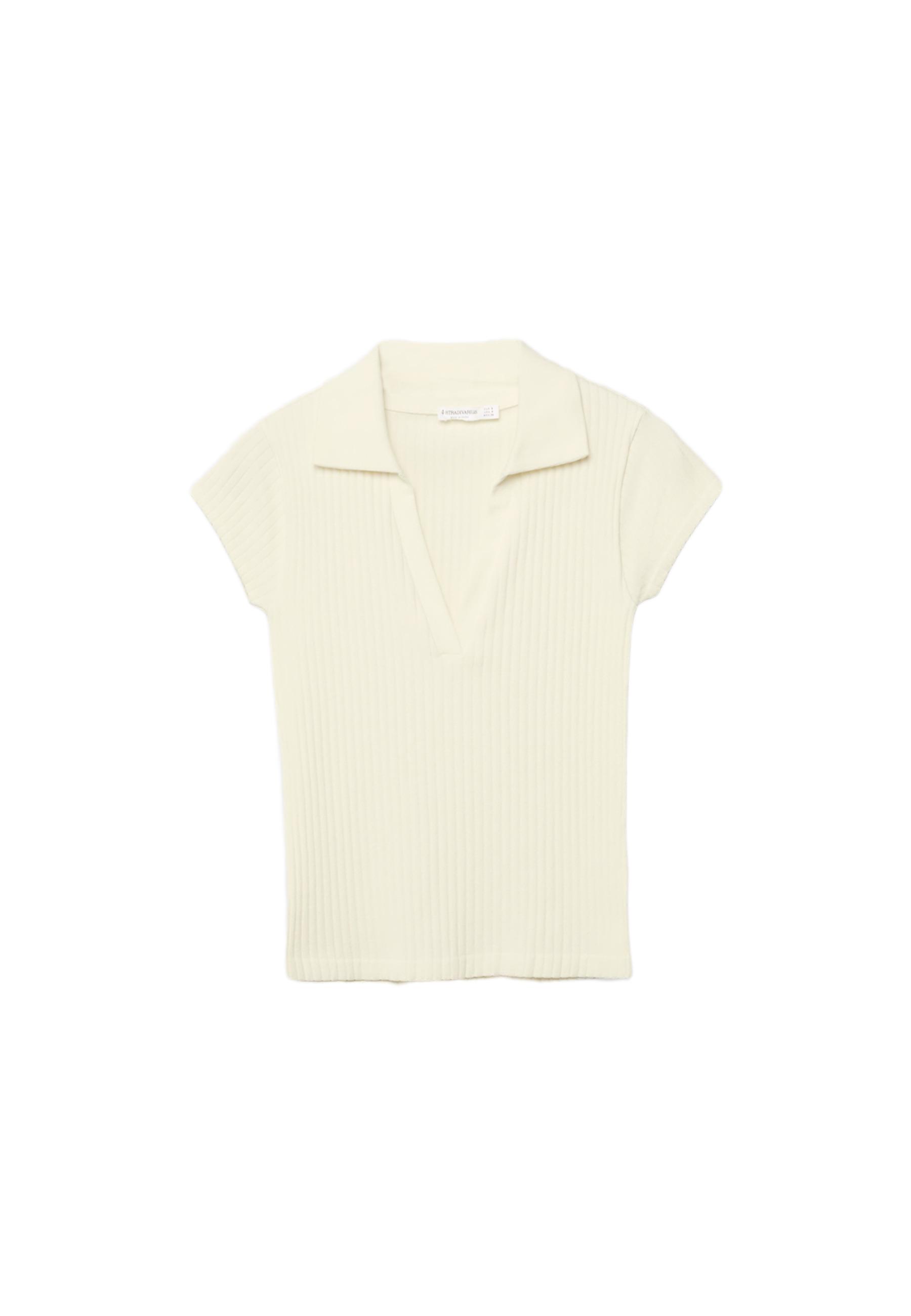 Basic seamless polo T-shirt — Pastel yellow