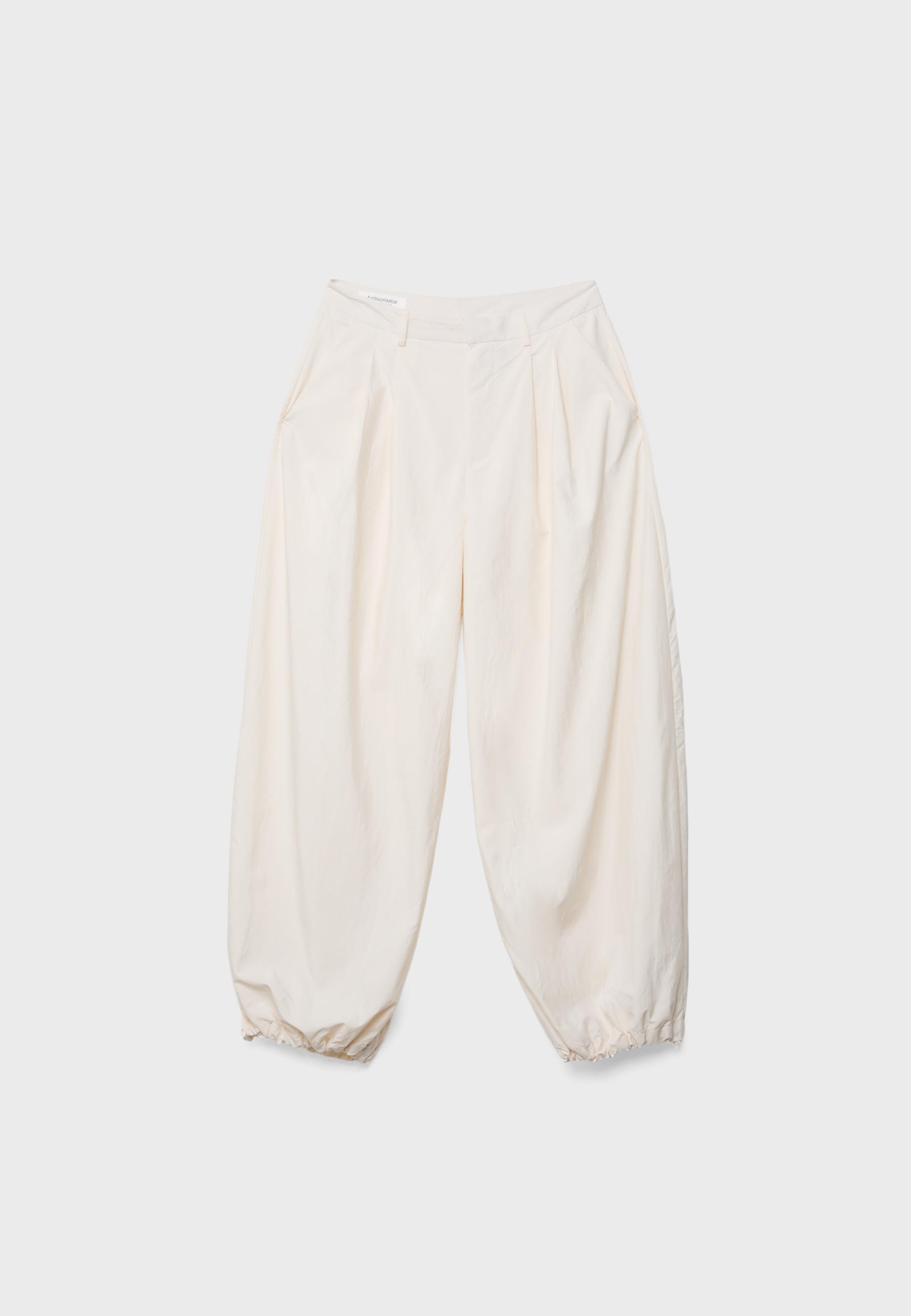 Darted technical sarouel trousers — Ecru
