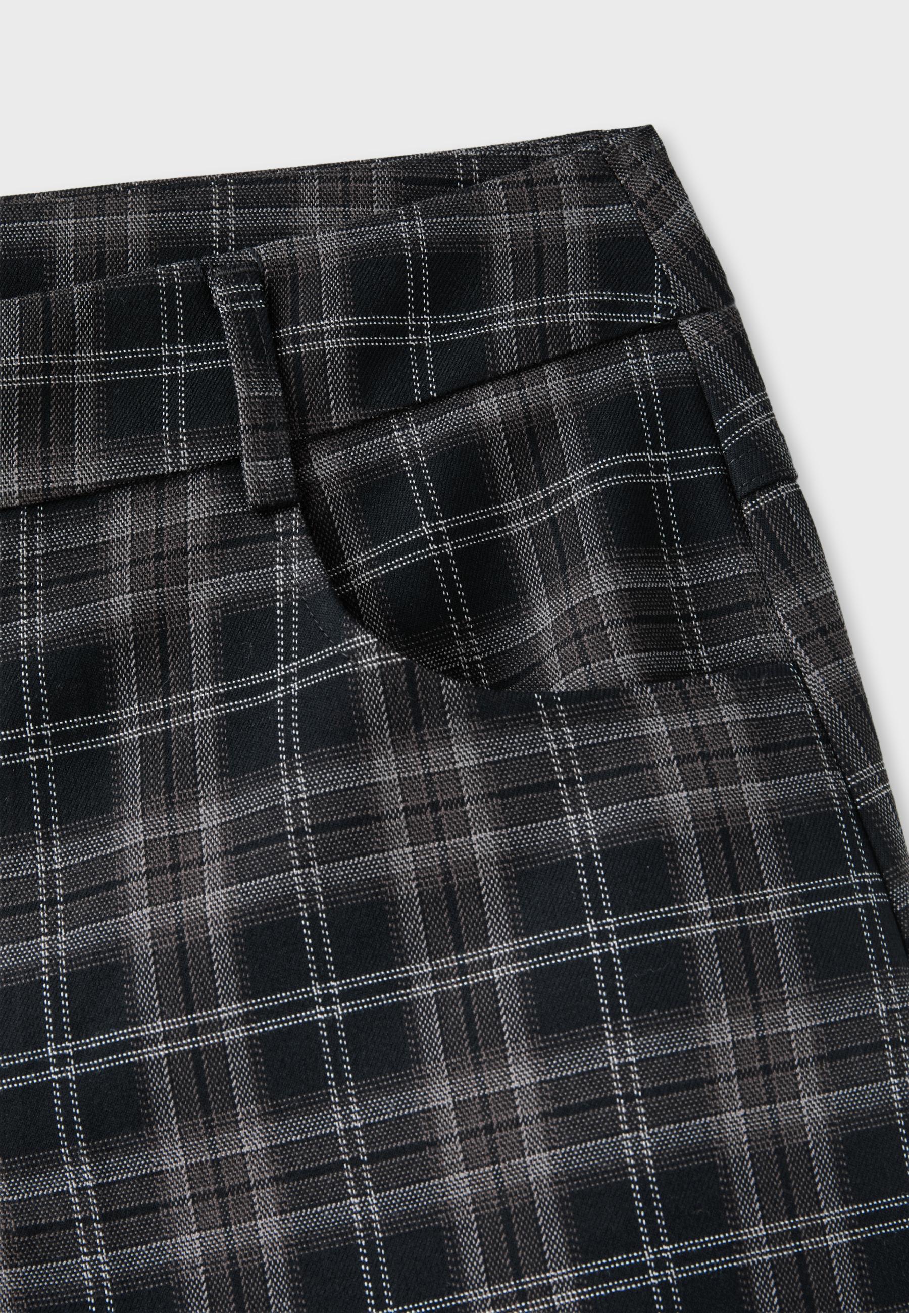 Stradivarius Ekose barrel kumaş pantolon görsel 2