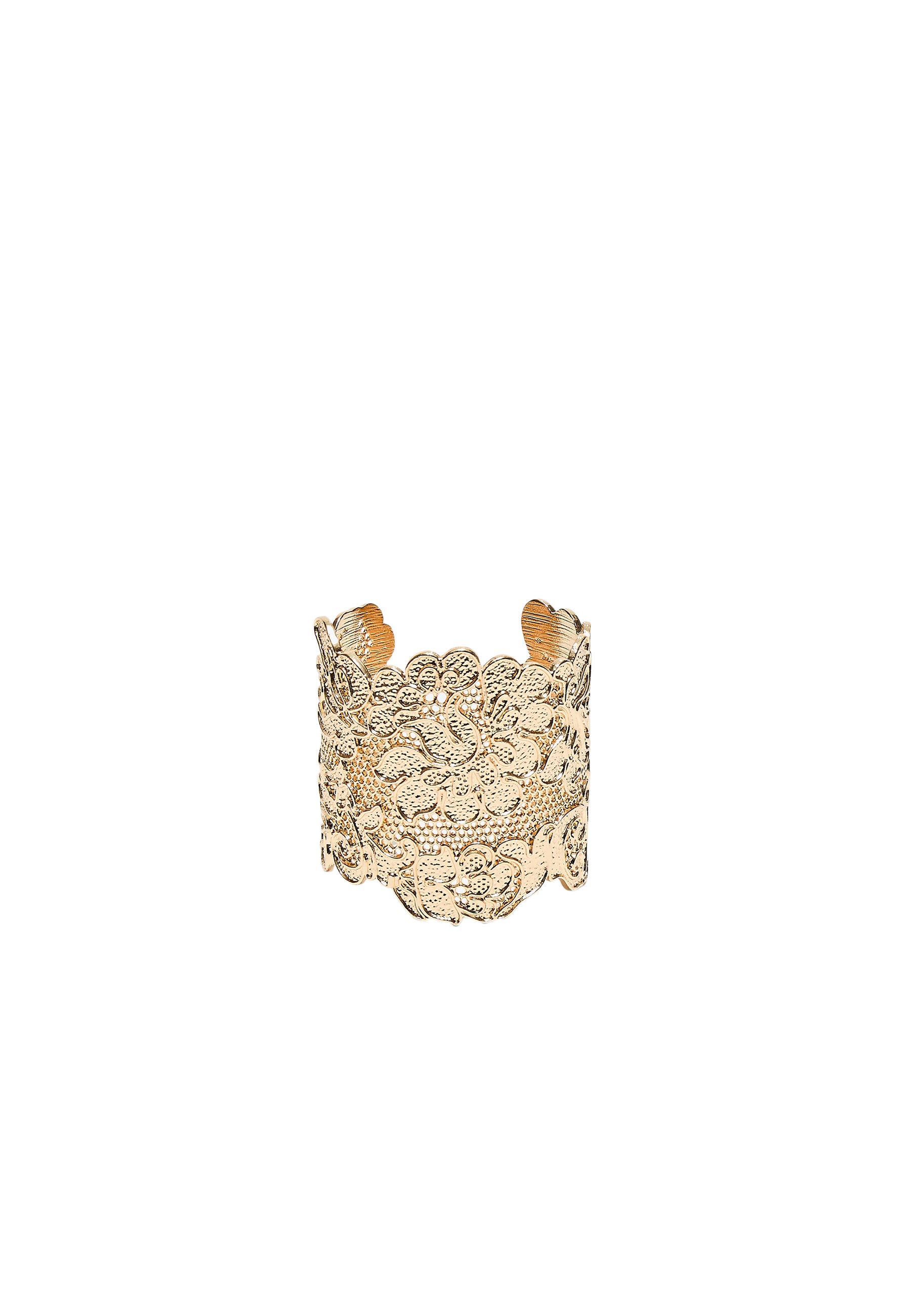 Lace-effect rigid bangle — Gold