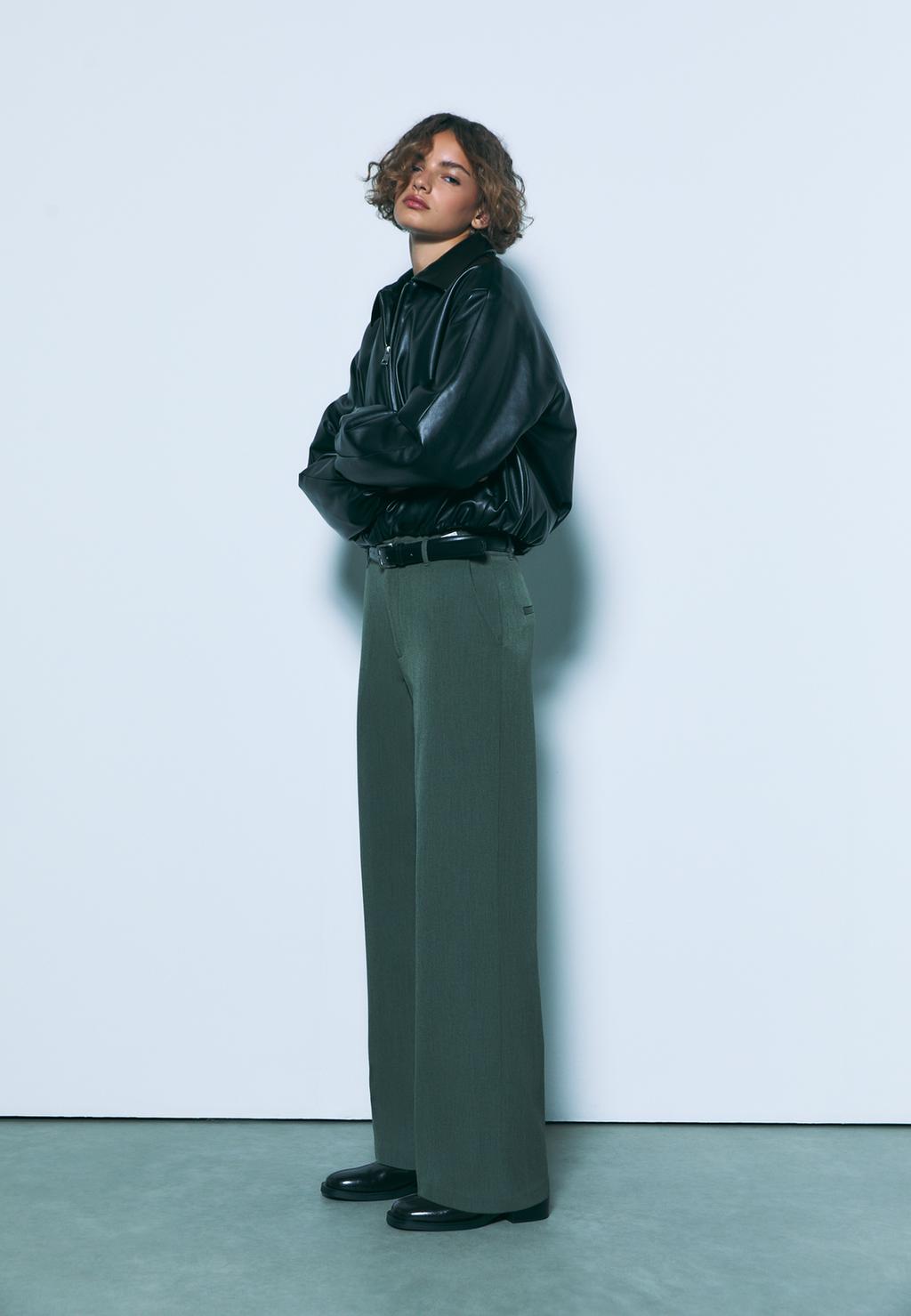 Pantalon fluide droit ceinture habillé