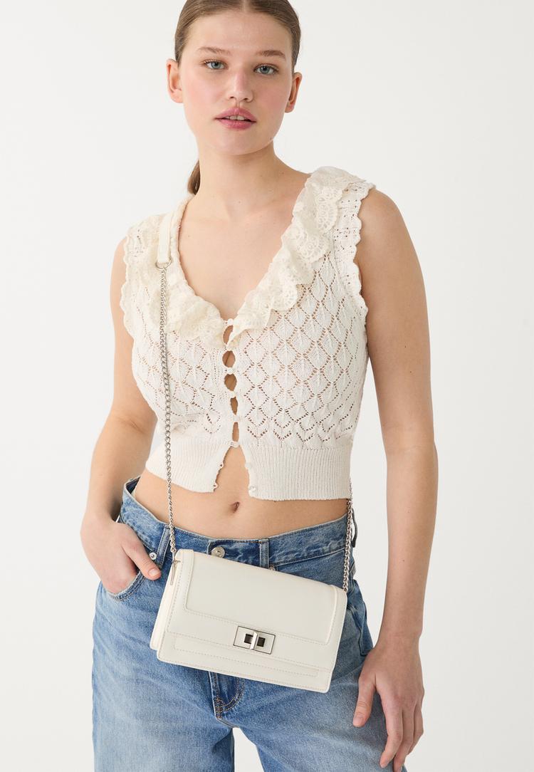 bolso bandolera solapa cierre pintado