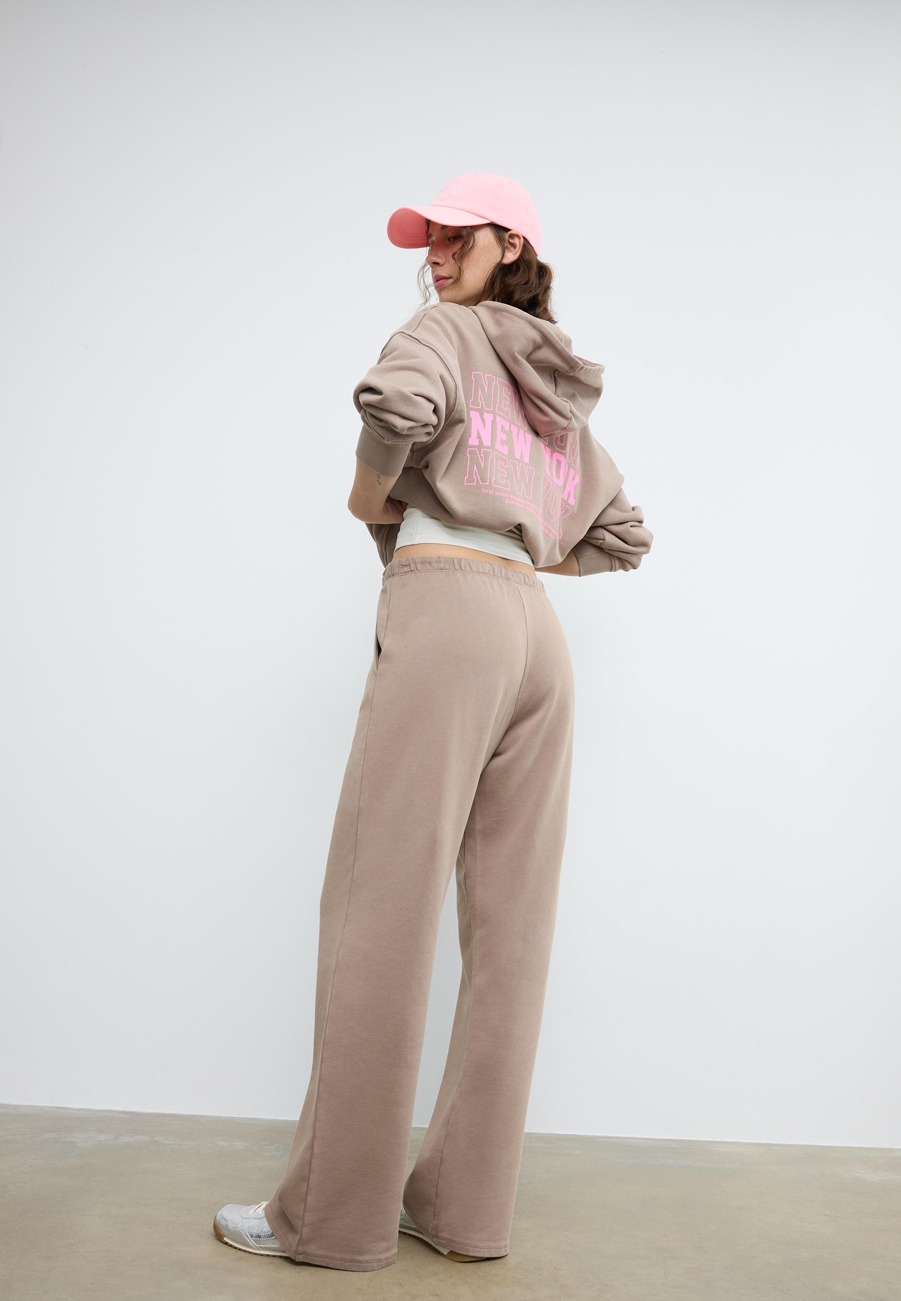 Positional washed effect jogger trousers — Beige