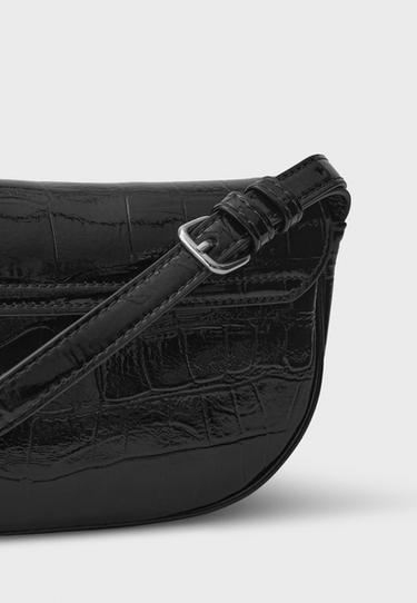 Crossbody bag with half-sphere clasp — Black 5