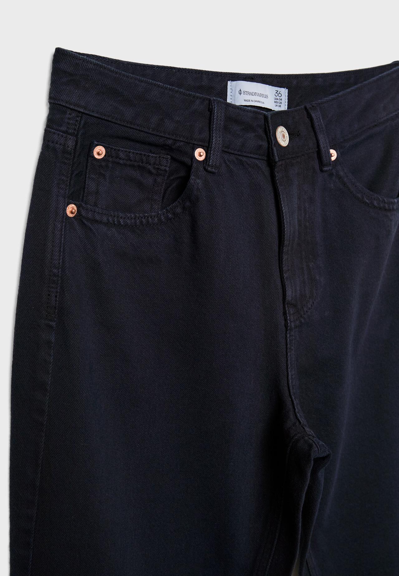 D92 Ripped straight wide-leg jeans — Dark blue