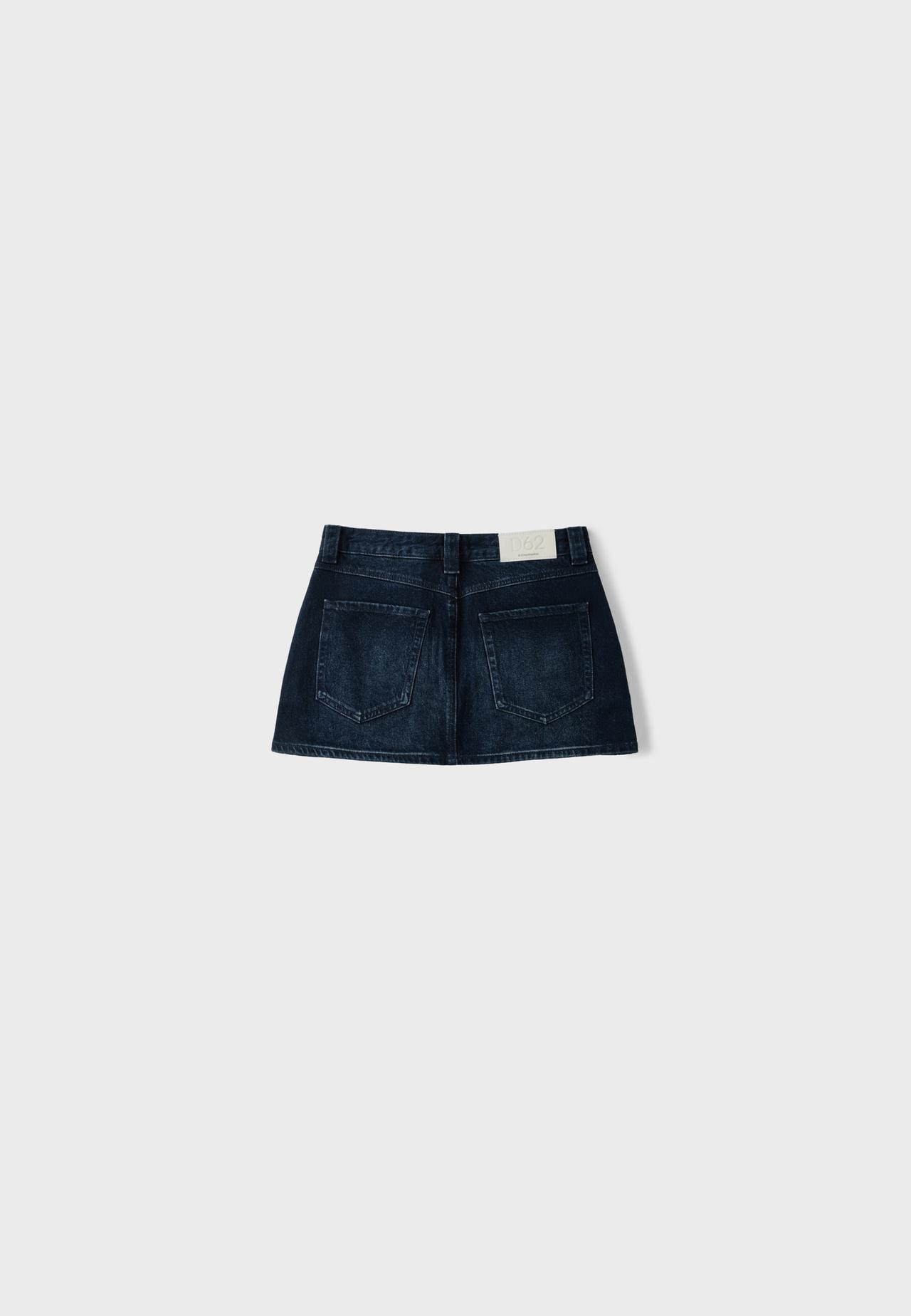 D62 denim skort — LIGHT GREY DENIM WASH