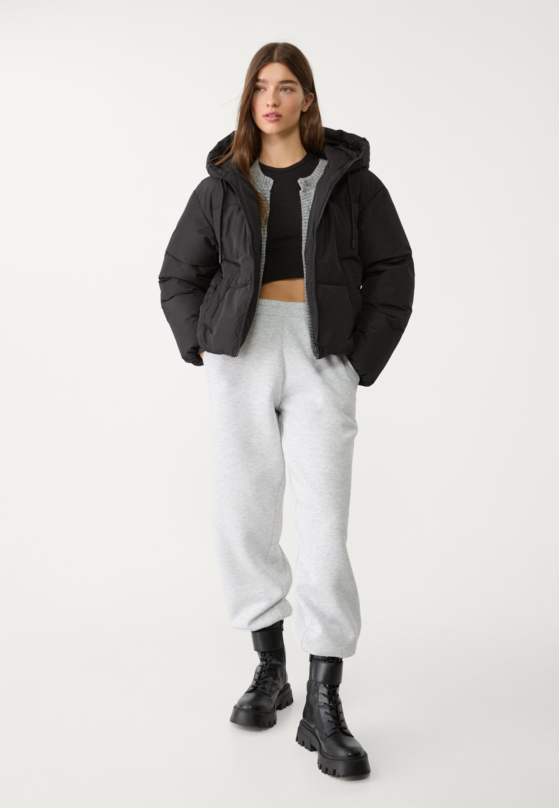 Oversize Hooded Puffer Jacket - Beige – LÝFT