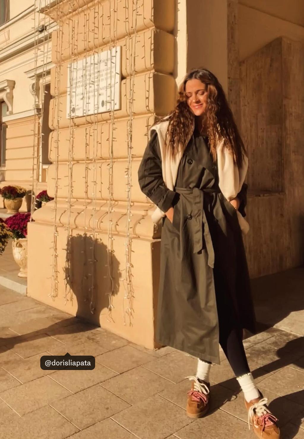 معطف ترنش فضفاض طويل