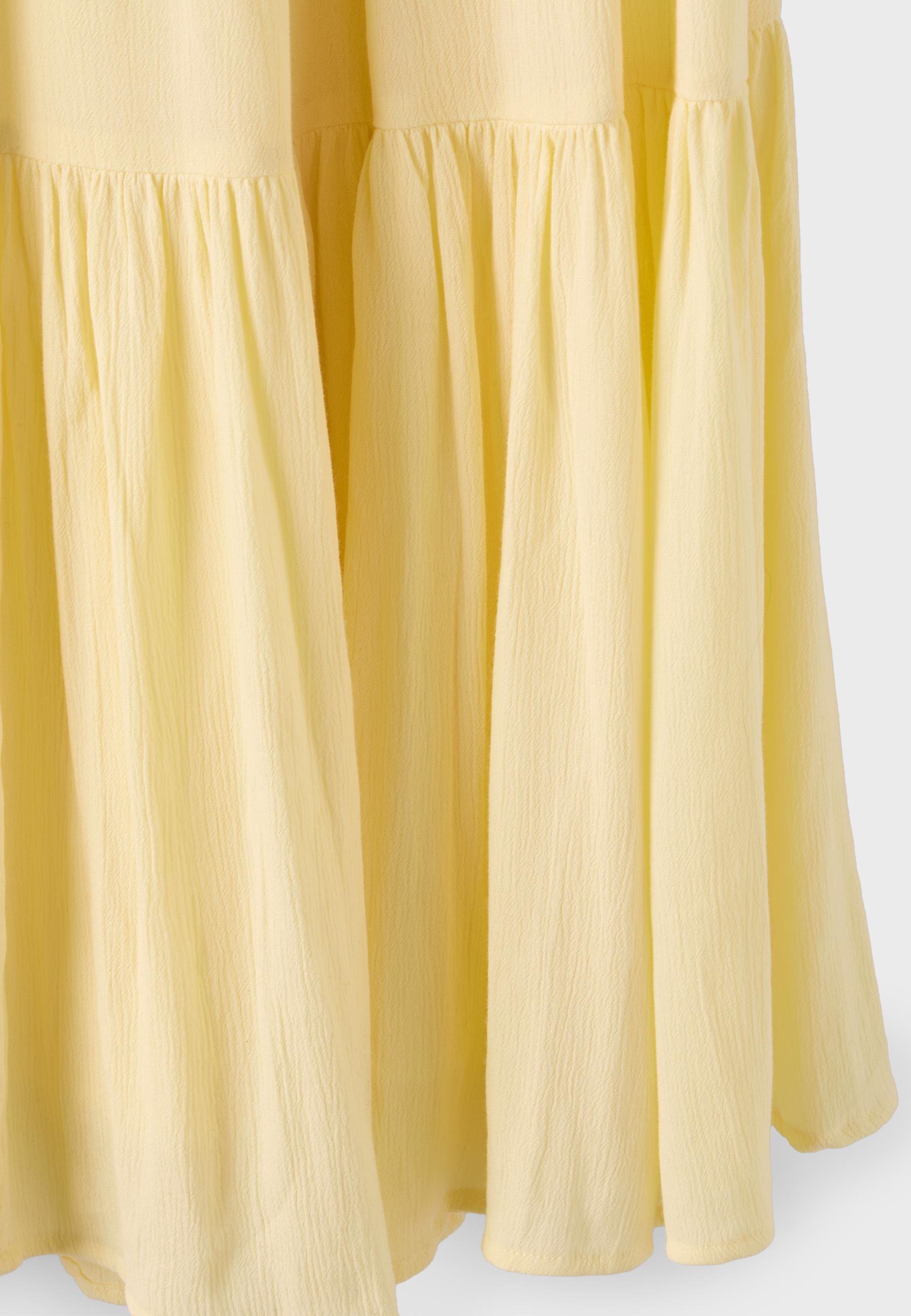 Peasant midi skirt — Pastel yellow