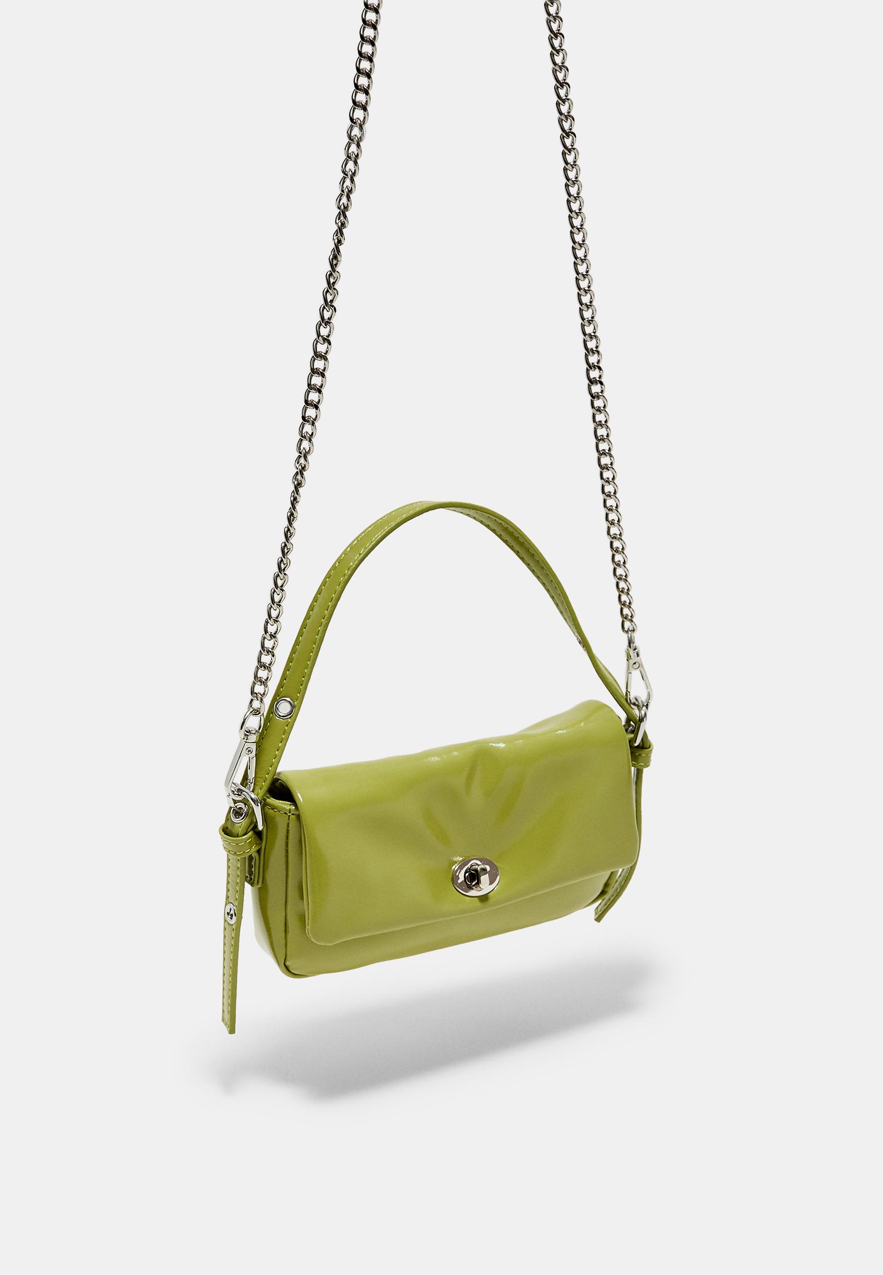 Mini crinkled effect shoulder bag — Pistachio green