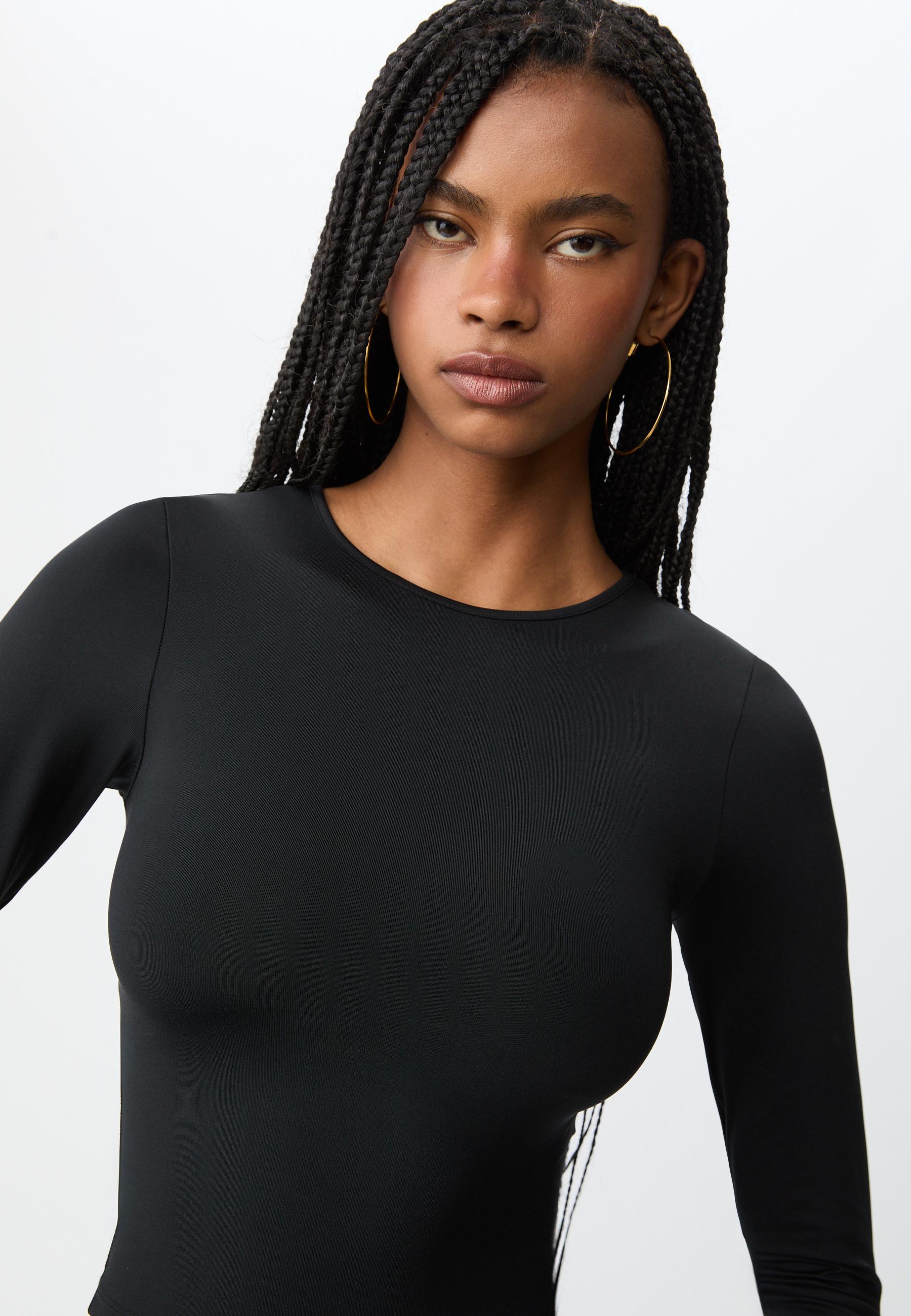 Long sleeve polyamide T-shirt — Black