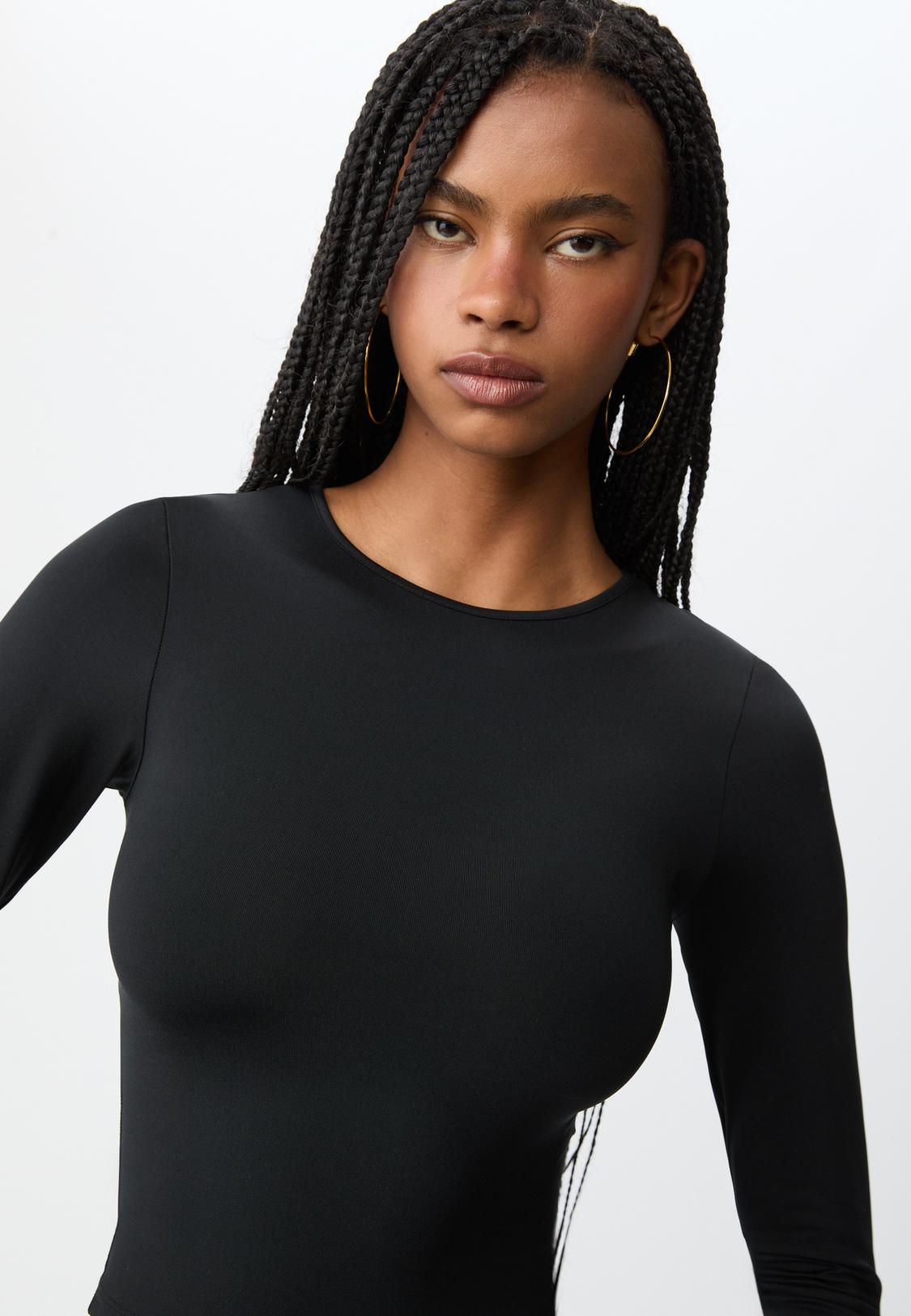 Long sleeve polyamide T-shirt Women's fashion Stradivarius