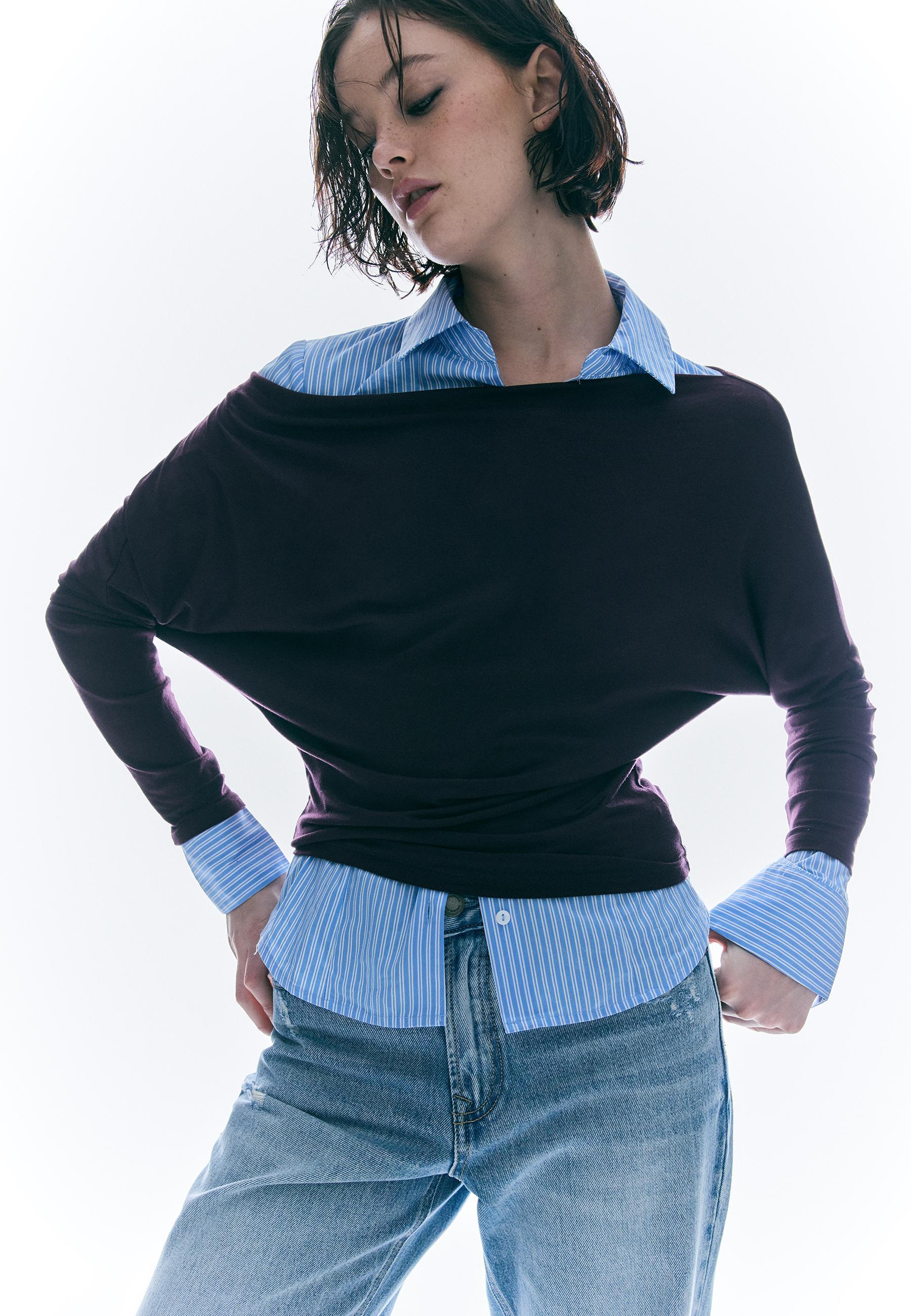 Asymmetric modal top — Purple
