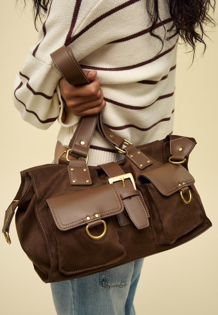 mala de ombro com bolsos