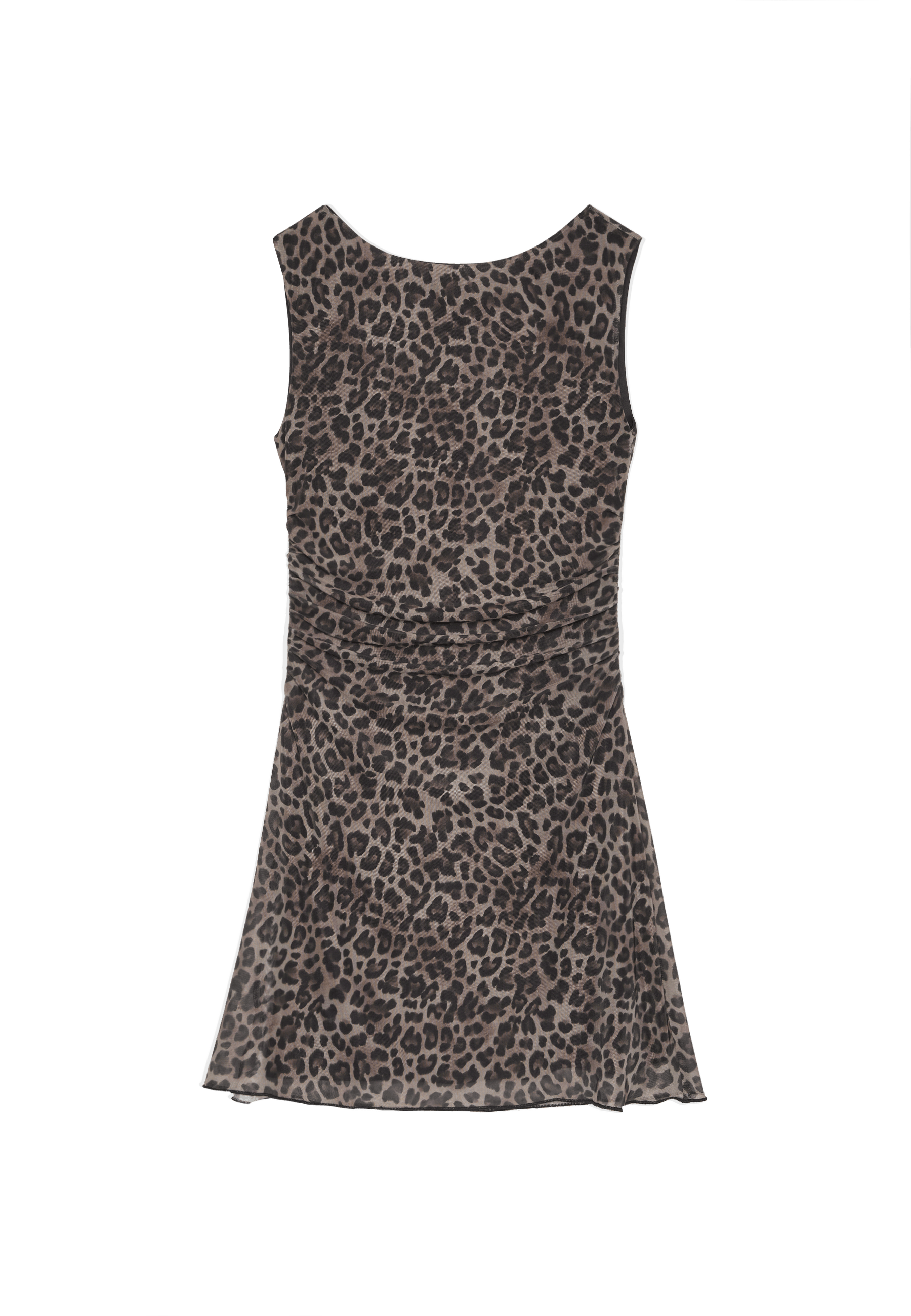 Short print dress — Mid beige