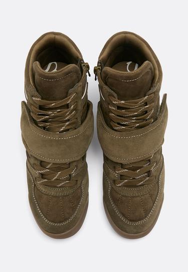 Trainers with hidden wedge — KHAKI  6