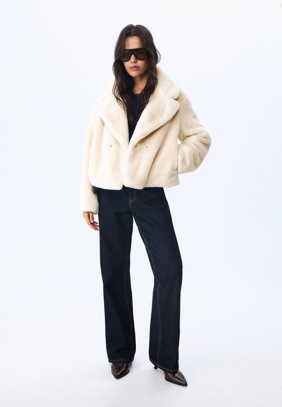 cazadora cruzada efecto pelo