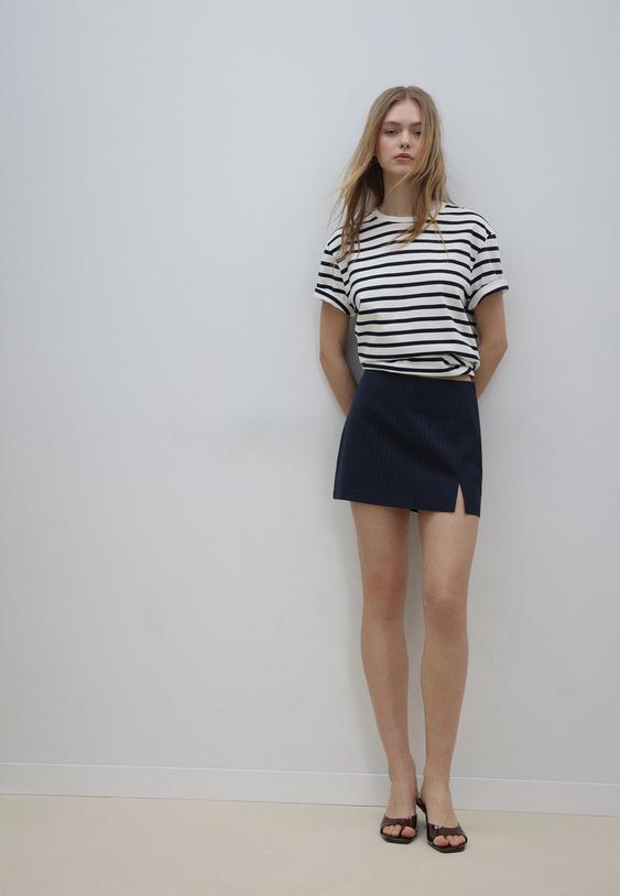 Yan yırtmaçlı şort etek - Görsel 2