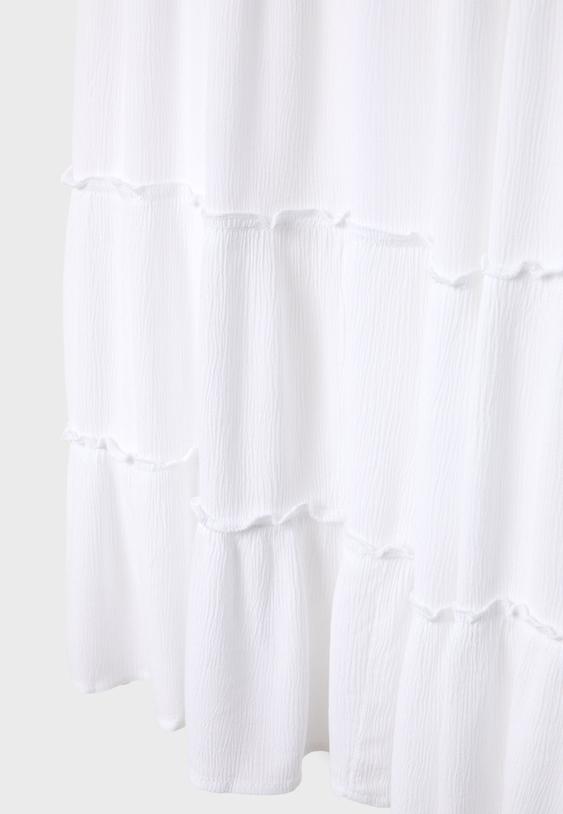 Akıcı katlı midi etek - Görsel 9